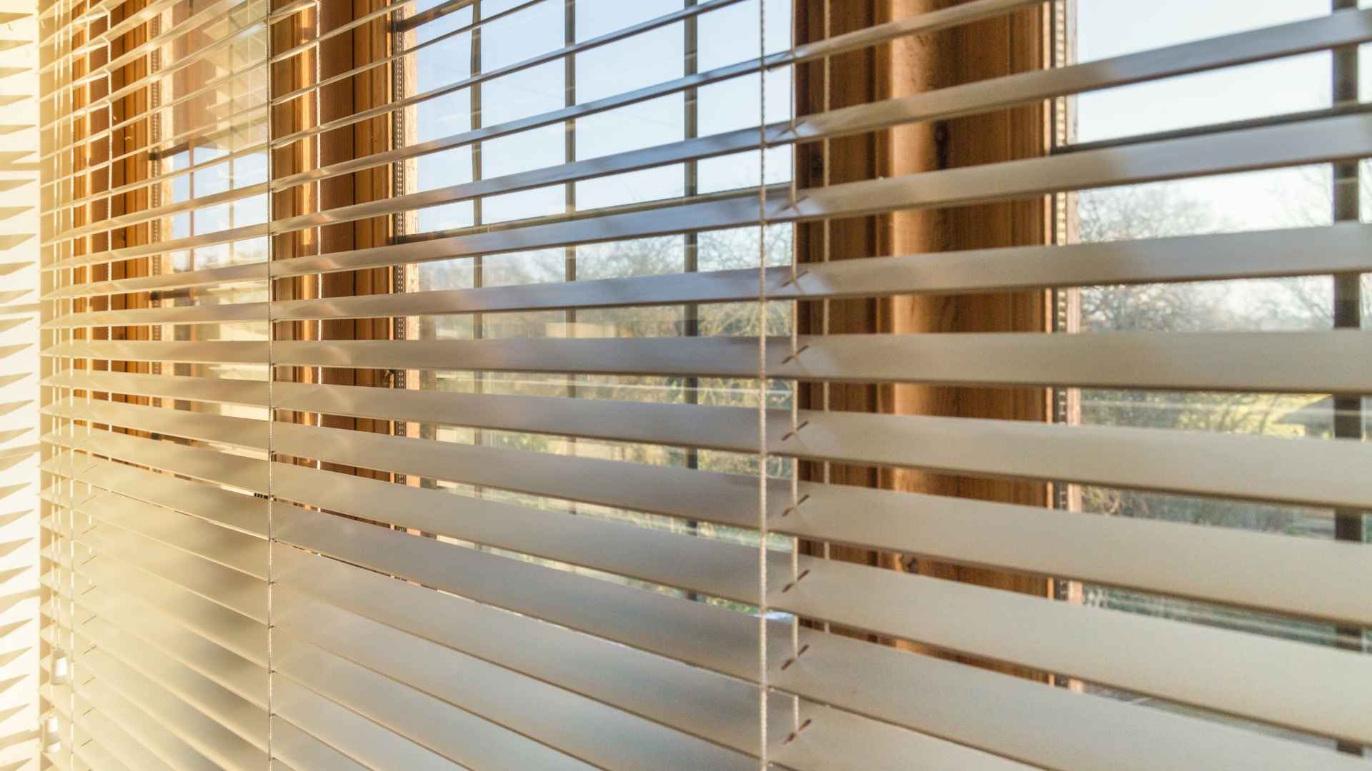 sunlight through residential blinds