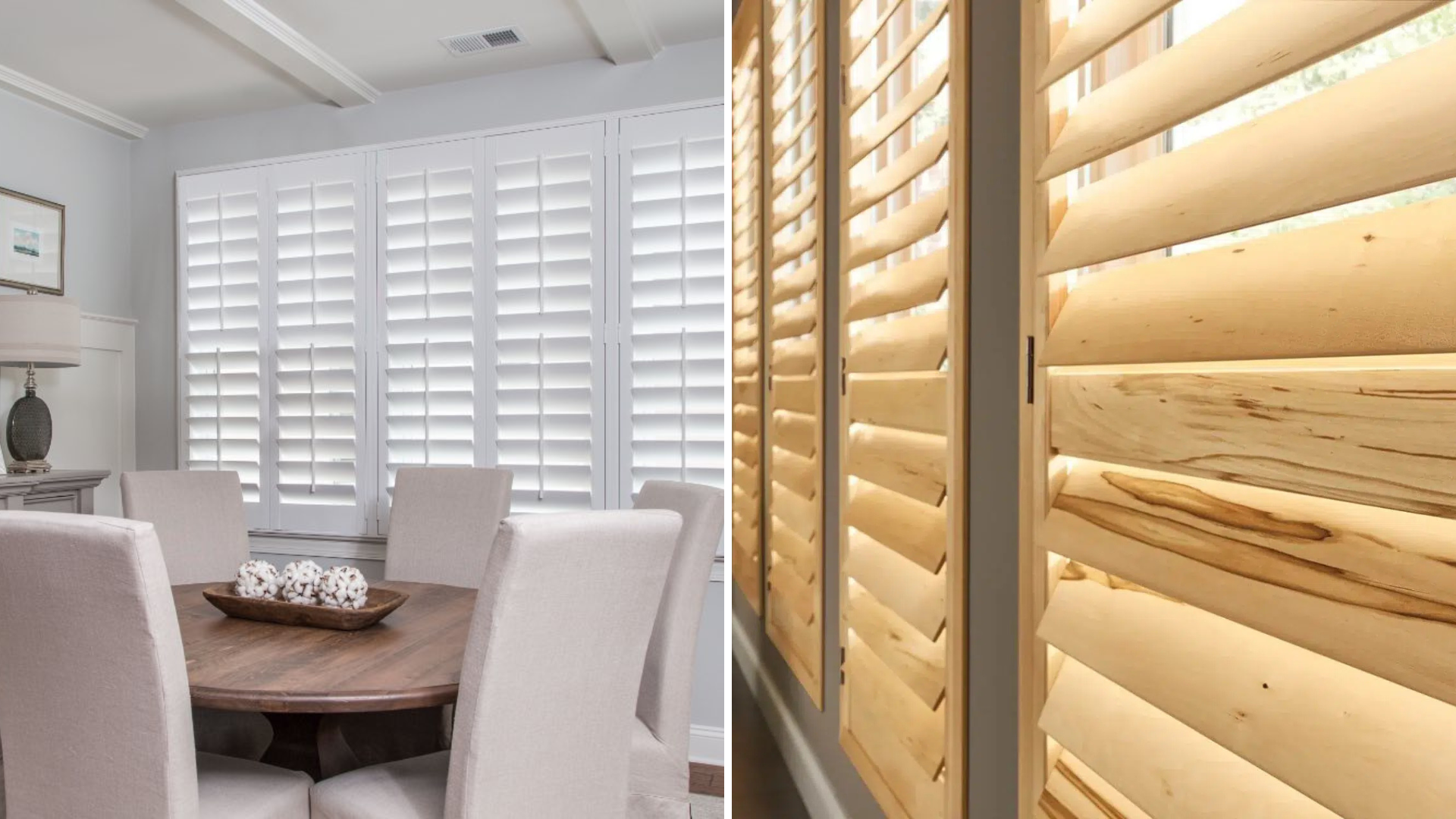 picture of composite shutters and real wood shutters